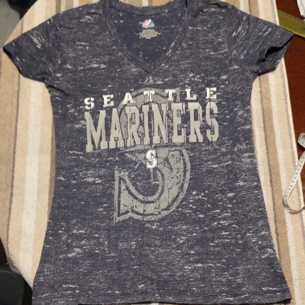 Majestic Blue Seattle Mariners Short Sleeve Tee